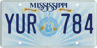MS license plate YUR784