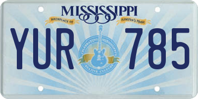MS license plate YUR785