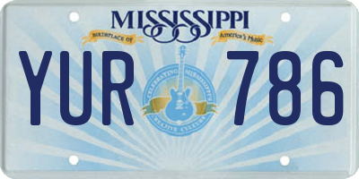 MS license plate YUR786