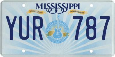 MS license plate YUR787