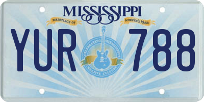 MS license plate YUR788