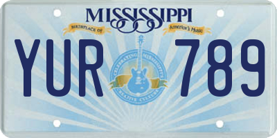 MS license plate YUR789