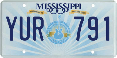MS license plate YUR791