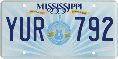 MS license plate YUR792