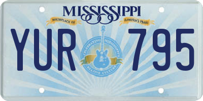 MS license plate YUR795