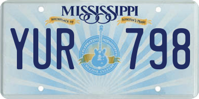 MS license plate YUR798