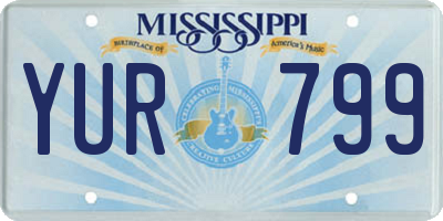 MS license plate YUR799