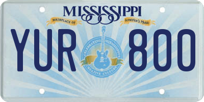 MS license plate YUR800