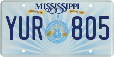 MS license plate YUR805
