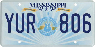 MS license plate YUR806