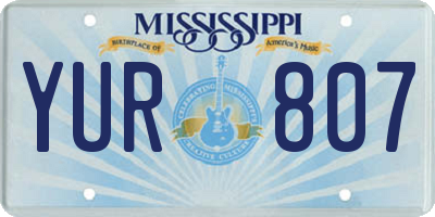 MS license plate YUR807