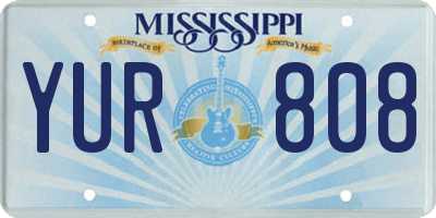 MS license plate YUR808