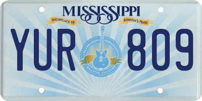 MS license plate YUR809