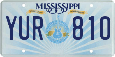 MS license plate YUR810