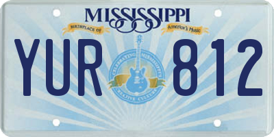 MS license plate YUR812