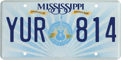 MS license plate YUR814
