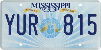 MS license plate YUR815