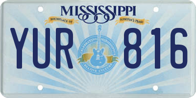 MS license plate YUR816