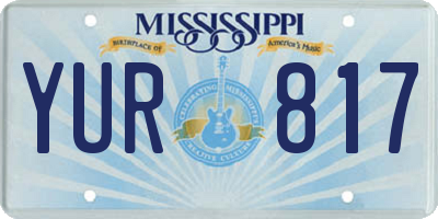 MS license plate YUR817