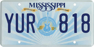 MS license plate YUR818