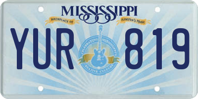 MS license plate YUR819