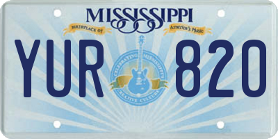 MS license plate YUR820