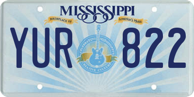MS license plate YUR822