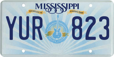 MS license plate YUR823