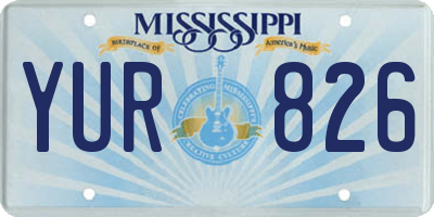 MS license plate YUR826