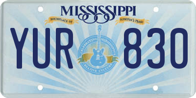 MS license plate YUR830