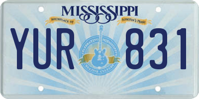 MS license plate YUR831
