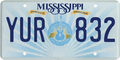 MS license plate YUR832