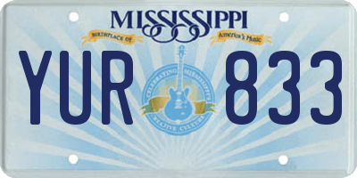 MS license plate YUR833