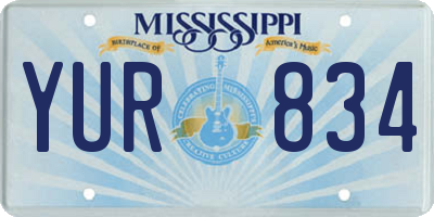 MS license plate YUR834