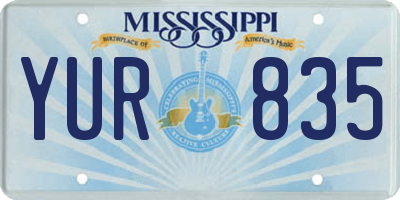 MS license plate YUR835