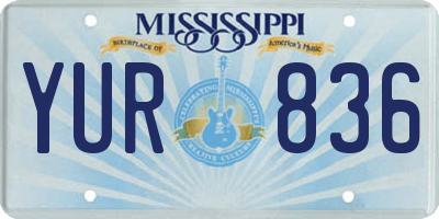 MS license plate YUR836