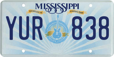 MS license plate YUR838