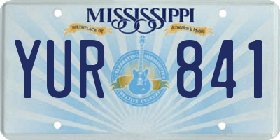 MS license plate YUR841
