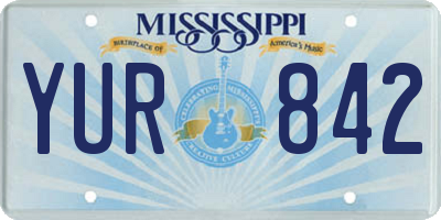 MS license plate YUR842