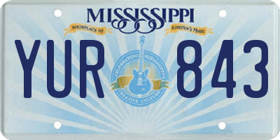MS license plate YUR843