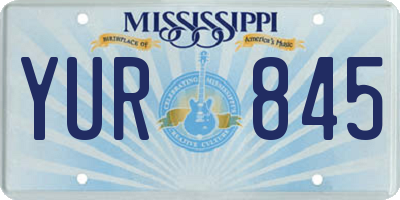 MS license plate YUR845
