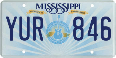 MS license plate YUR846