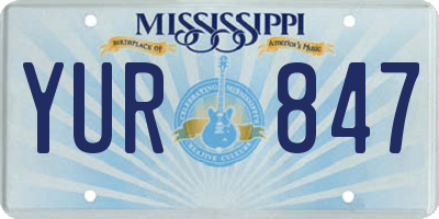 MS license plate YUR847