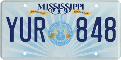 MS license plate YUR848