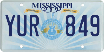 MS license plate YUR849