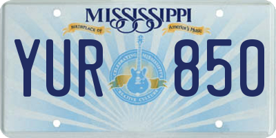 MS license plate YUR850