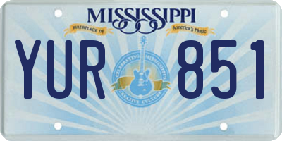 MS license plate YUR851