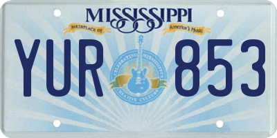 MS license plate YUR853
