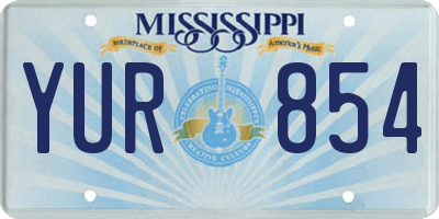 MS license plate YUR854