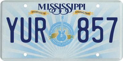 MS license plate YUR857